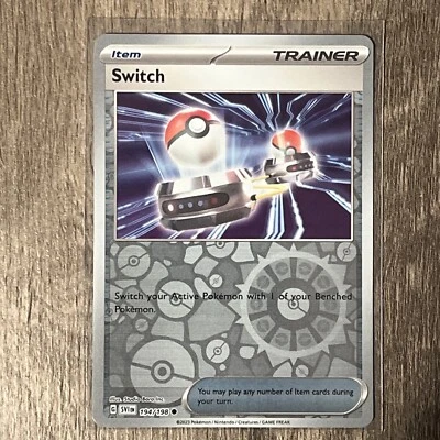 2023 Pokémon Scarlet Violet Reverse Holographic Holo Trainer Item Switch 194/198 - Image 1 of 2