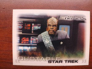 Star Trek Nemesis Trading Card #62 NEW (NOT USED) UNCIRCULATED Premium Quality