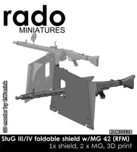Rado Miniatures, RDM35S28, StuG III/IV escudo plegable con MG42 para kit RMF, 1:35 - Imagen 1 de 2