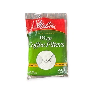 Melitta Super Premium Wrap Coffee Filters Fits All Percolators 40 Ct - Picture 1 of 3