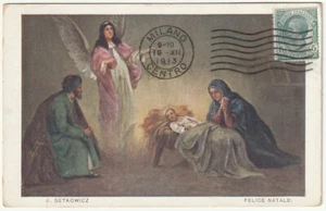 ILLUSTRATORE - ARTIST SIGNED - A. SETKOWICZ - FELICE NATALE - VIAGG. 1913 -93175 - Imagen 1 de 1