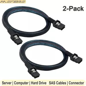 Paquete de 2 cables de disco duro de servidor interno Mini SAS 36 pines SFF-8087 a SFF-8087 de 0,5 m - Imagen 1 de 7
