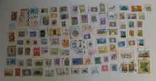 100 stamps from the Middle East - on and off paper - 1970s/1980s All Different