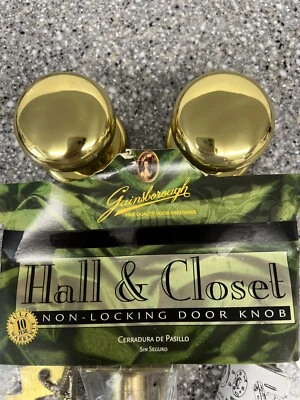 RARE! Gainsborough Gold Tone Door Knobs - Hall & Closet 85436 (B) FAST FREE SHIP - Image 1 of 4