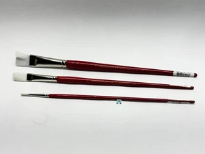 Connoisseur Paint Brush White Taklon Long Handle Brush #12 - #8 - #2 Lot - Picture 1 of 9