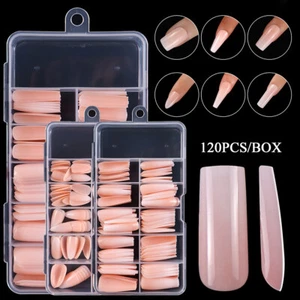 False Nail Tips Set Full Cover Long Coffin Fake Nails Art Manicure Acrylic Na · - Picture 1 of 19