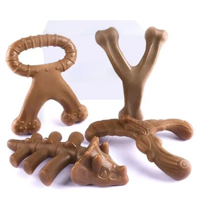 Juguetes duraderos para masticar perros 4 estilos para masticadores agresivos - huesos de nailon y formas divertidas Foto 1 de 4