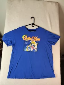 Sailor Moon Men's "In the Name of the Moon" S/S Graphic T-Shirt Blue 2XL - Picture 1 of 23