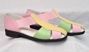 NEW! Easy Street Womens 6.5M Pastel Slip On Flex T Strap Sandles Summer Shoes - Picture 1 of 10