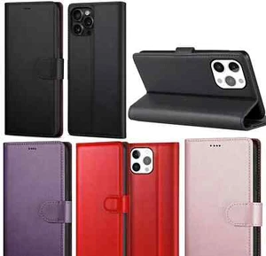 For iPhone 16 15 16 Pro Max 14 13 Phone Cover Leather Flip Card Wallet Book Case - Picture 1 of 22