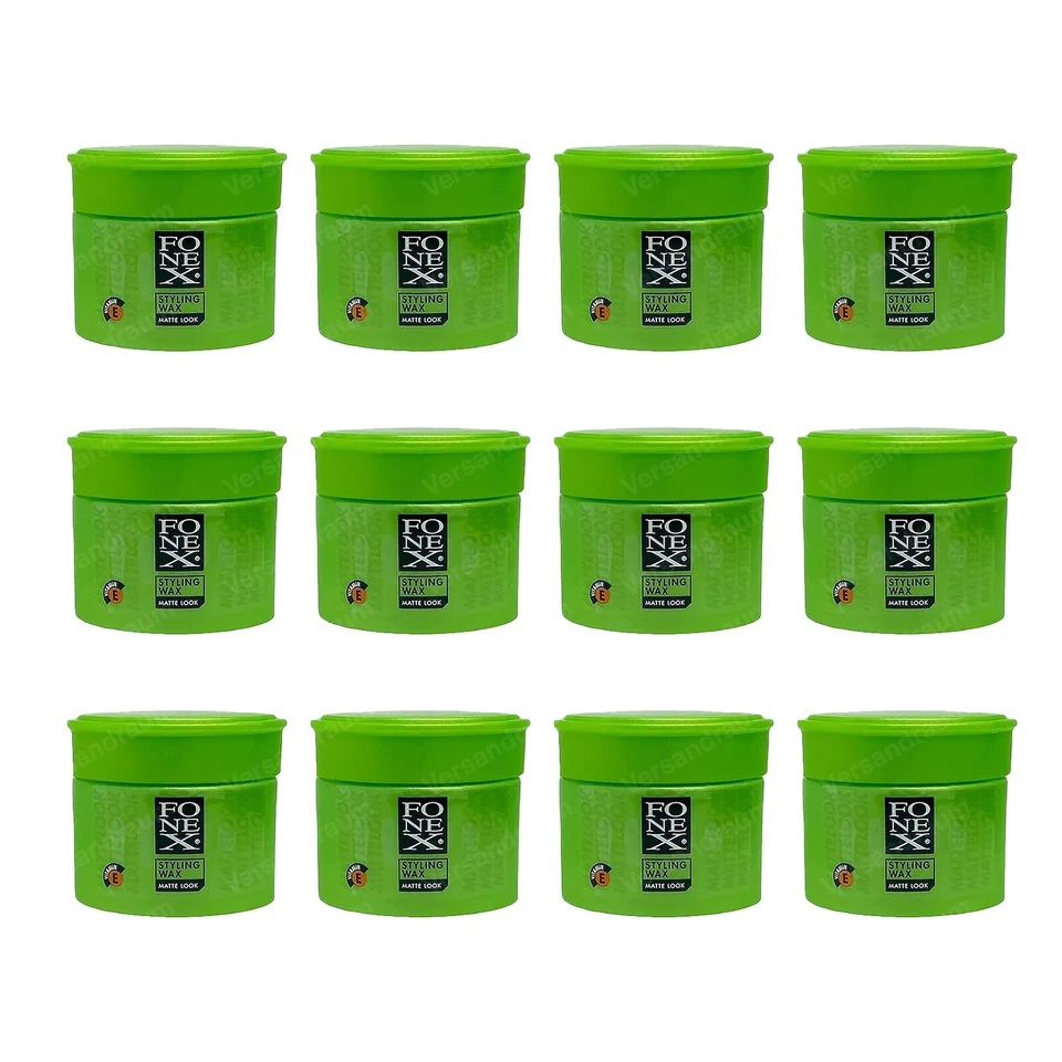 12x Fonex Styling Wax Matte Look Haarwachs Matt Effect (12x 100ml) Grün 1200ml - Bild 1 von 1