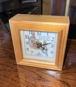 1996 Bulova The World of Beatrix Potter Clock Wood Mantle Shelf Table - Picture 1 of 5
