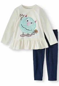 WONDER NATION Ruffle Peplum Top/Leggings GIRLS SIZE 3T 2Pc Outfit Set --F1-- - Picture 1 of 3