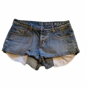 Cotton On Womens Sz 4 The Frayed Mid Rise Short Denim Cuff Light Wash Button Fly - Picture 1 of 9