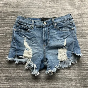 Kendall & Kylie Shorts Size 5/27 Womens The Icon Short Cut-Off Blue Denim - Picture 1 of 8