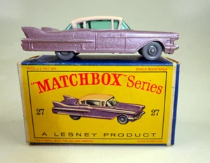 Matchbox RW 27C Cadillac 60 Special ruedas gris lilametálico en caja "D" - Imagen 1 de 13