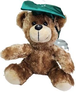 Plush Teddy Bear Graduate With Green Cap & Tassel 9” Stuffed Animal toy - Picture 1 of 5