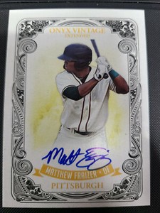 MATTHEW FRAZIER 2021 ONYX VINTAGE EXTENDED BASEBALL ON CARD AUTO BLUE INK /400
