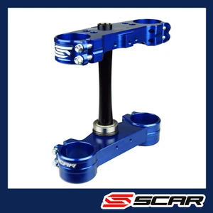 PIASTRE FORCELLA HUSQVARNA TC FC 125 250 350 450 14-20 2020 BLU offset 22mm SCAR - Foto 1 di 2