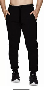 Pantaloni da jogging uomo RBX conici neri con tasche con cerniera nuovi con etichette $68,00 S M L XL - Foto 1 di 12
