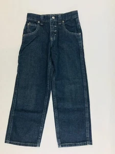 Lee Sure 2 Fit Jeans Boys Size 7R Denim Dark Wash Wide Leg Adjustable Waist NWT - Picture 1 of 7