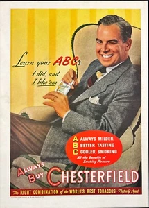 Anuncio impreso vintage Always Buy Chesterfield Cigarettes Tobacco 1946 - Imagen 1 de 6