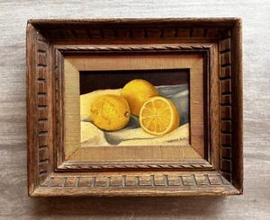 Hard To Find And Rare Walter Ashe Oil Still Life Of Lemons - Picture 1 of 8