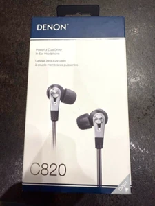 DENON canal type earphone AH-C820BKEM Black dual driver from JAPAN NEW - Picture 1 of 10