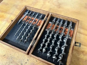 Vintage Irwin Premium Complete 10 Pc Set, Boxed Auger Hand Drill Brace Bits - Picture 1 of 16