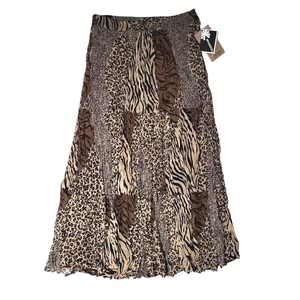 Maxi Falda PHOOL De Colección Para Mujer L Estampado Animal Retazos Escoba Palo Boho Gitano - Imagen 1 de 10