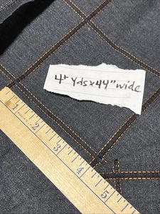 Tessuto denim vintage lavaggio med indaco anni 70 punto oro "trapuntato" 4+ iarde x 44" larghezza - Foto 1 di 8