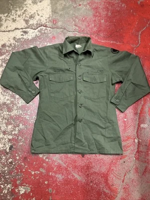 Vintage US Military Shirt Mens S Green Utility Surplus OG 507 Lot 21 - Image 1 of 4