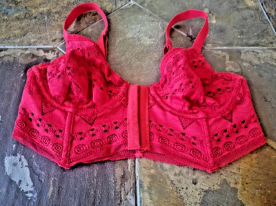 34A Intimately Free People Semi Sheer Front Close Full Coverage Underwire Bra - Image 1 of 3