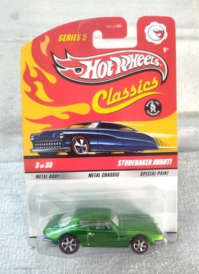 HotWheels Classics Серия 5 Зеленый Studebaker Avanti РЕДКАЯ ПОГОНЯ с Настоящими Всадниками! - Изображение 1 из 4
