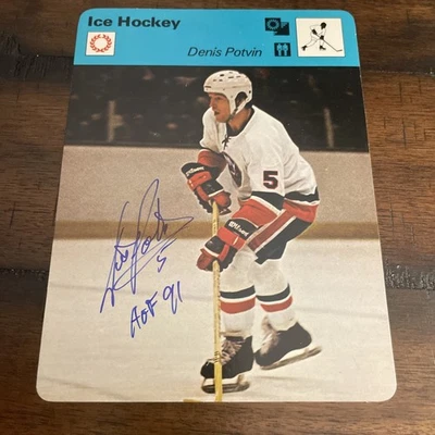 Tarjeta Sportscaster 1978 #17-09 Denny Potvin - New York Islanders - autógrafo Foto 1 de 3