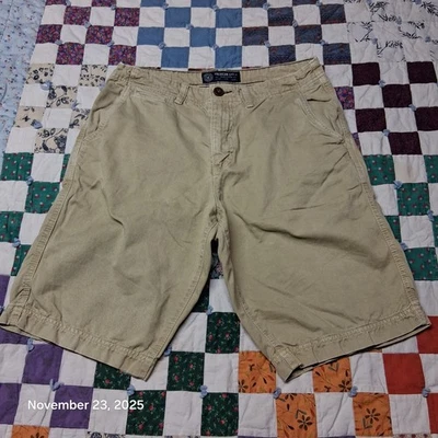 American Eagle Longer Length Khaki Chino Shorts Size 32 12" Inseam - Image 1 of 4