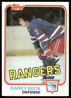1981-82 Topps #3 Barry Beck New York Rangers - Image 1 of 2