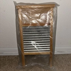 Small VINTAGE WOODEN WASHBOARD New in package 14in x 8in - Picture 1 of 15