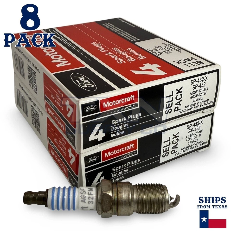 Motorcraft SP432 Platinum Spark Plugs SP-432-X - 8 Pack - Image 1 of 3