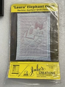 Laura Elephant Quilt Pattern Machine Appliqué Jukes Creations Vintage 1981 - Picture 1 of 4