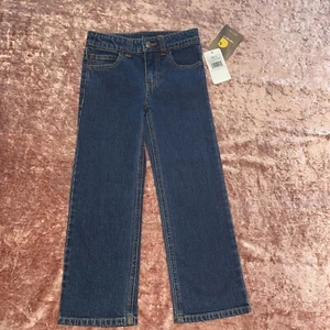 carhartt Blue jeans size 5 little girls School Pants pockets Adjustable Elastic - Picture 1 of 14