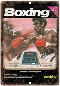 Bambino Boxing Hand Held Video Game Ad 12" x 9" Reproduction Metal Sign G44 - Picture 1 of 1