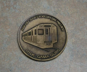 RARE 1993 ANKARA TURKEY RAYLI TOPLU TASIM PROJEST RAIL LINE 2" MEDALION - Picture 1 of 11