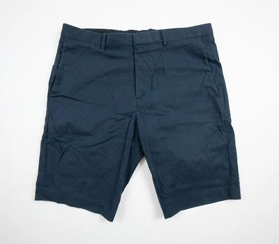 Pantalones Cortos Theory Para Hombre 33 Azul Chino 10" Frente Plano Elastizados Adultos Preppy Informales Foto 1 de 4