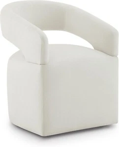 Upholstered Dining Chairs with Casters Modern Barrel Side (only 1 chair) - Picture 1 of 7
