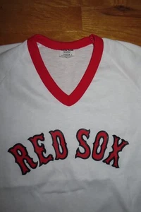 Vintage Sand-Knit Label - BOSTON RED SOX (Youth LG) V-Neck Baseball Jersey - Picture 1 of 9