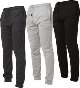 3 Pack Mens Lightweight Joggers for Men Casual Lounge Jogger Sweatpants with Poc - Picture 1 of 6