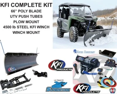 KFI Can Am Maverick X3 '17-'25 Kit Completo de Arado 66" POLY Hoja Recta 4500# Foto 1 de 4