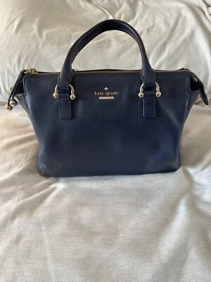 Kate Spade Lombard Street Brandie Satchel Leather Navy Handbag Purse - Image 1 of 4