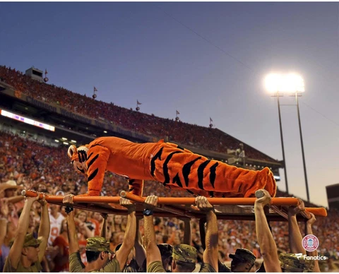 Clemson Tigers Unsigned Tiger Touchdown Pushup 8" x 10" Photo - Fanatics Cover